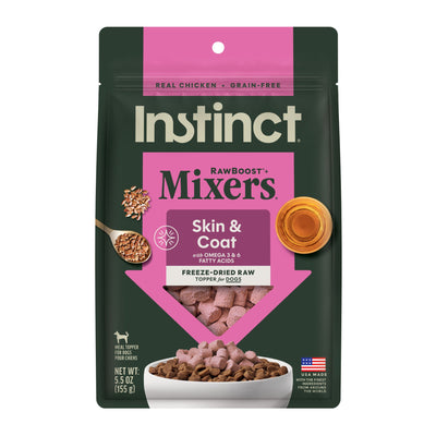 Instinct Raw Boost Mixers Piel y Pelaje (Skin & Coat) Topper Liofilizado para Perro