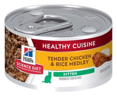 Hill's Science Diet Kitten Healthy Cuisine Estofado de Pollo y Arroz – alimento húmedo para gato Hill's