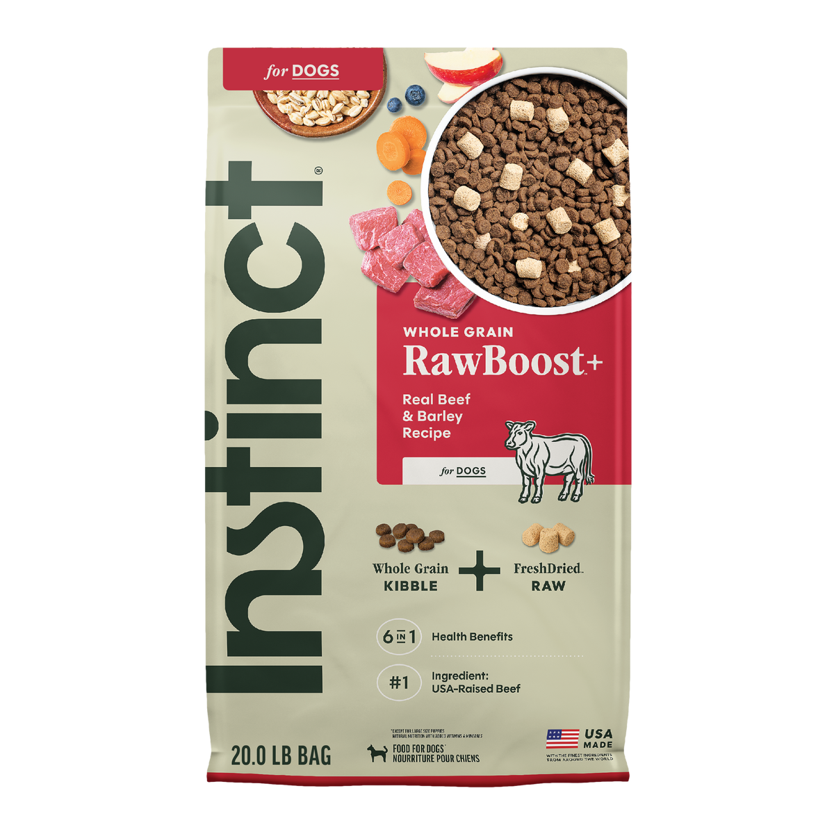 Instinct Raw Boost Whole Grain Res y Cebada para Perro