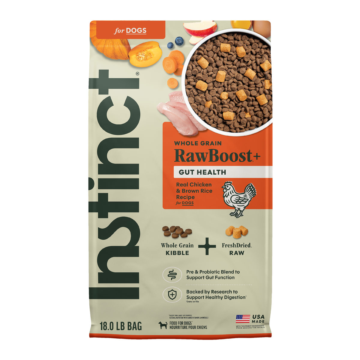 Instinct Raw Boost Whole Grain Salud Digestiva (Gut Health) Pollo para Perro