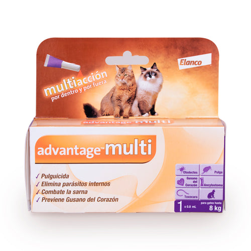 Advantage Multi, desparasitante para gato de 4 a 8 kg, 1 pipeta (imidacloprid y moxidectina) | NutriPets Monterrey
