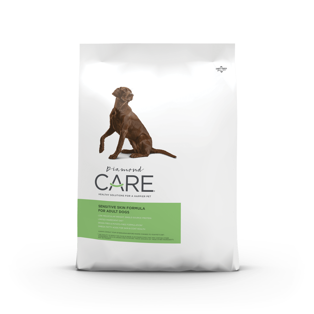 Diamond Care Sensitive Skin, croquetas de salmón hidrolizado para perro adulto con piel sensible: bolsa (frente) | NutriPets Monterrey
