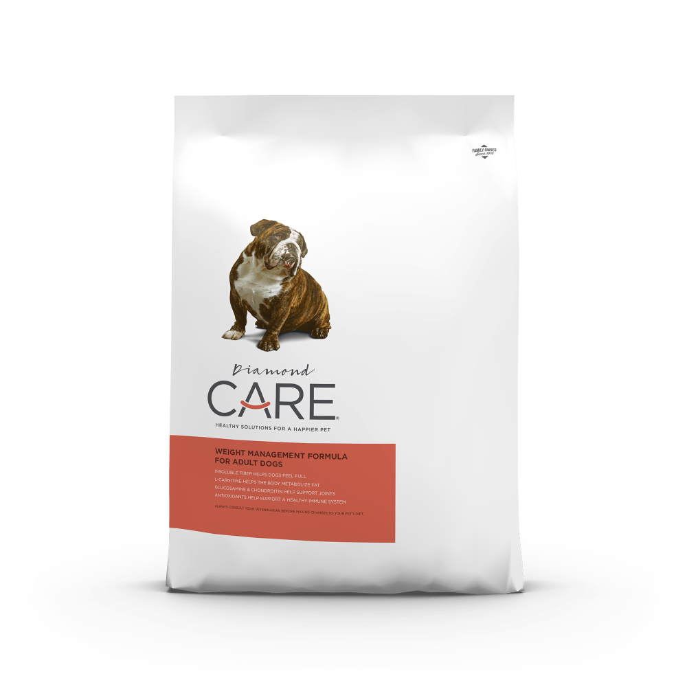 Diamond Care Weight Management, croquetas para control de peso de perro adulto: bolsa (frente) | NutriPets Monterrey