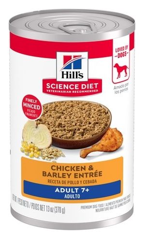 Hill's Science Diet Adulto 7+ Lata Pollo y Cebada – alimento húmedo para perro Hill's