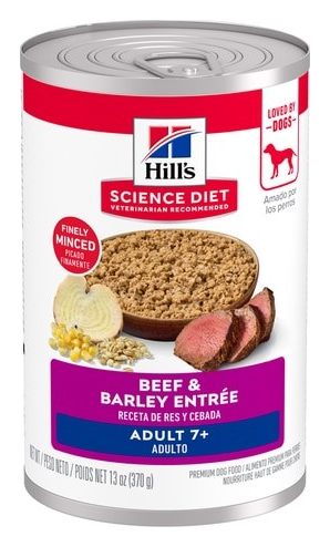Hill's Science Diet Adulto 7+ Lata Res y Cebada – alimento húmedo para perro Hill's