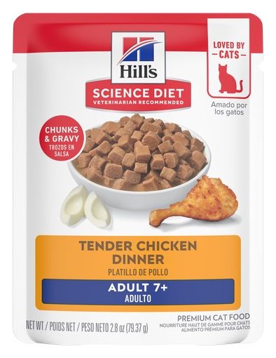 Hill's Science Diet Adulto 7+ Pouch Pollo – Alimento húmedo para gato