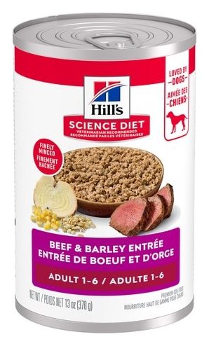 Hill's Science Diet Adulto Lata Res y Cebada – alimento húmedo para perro Hill's