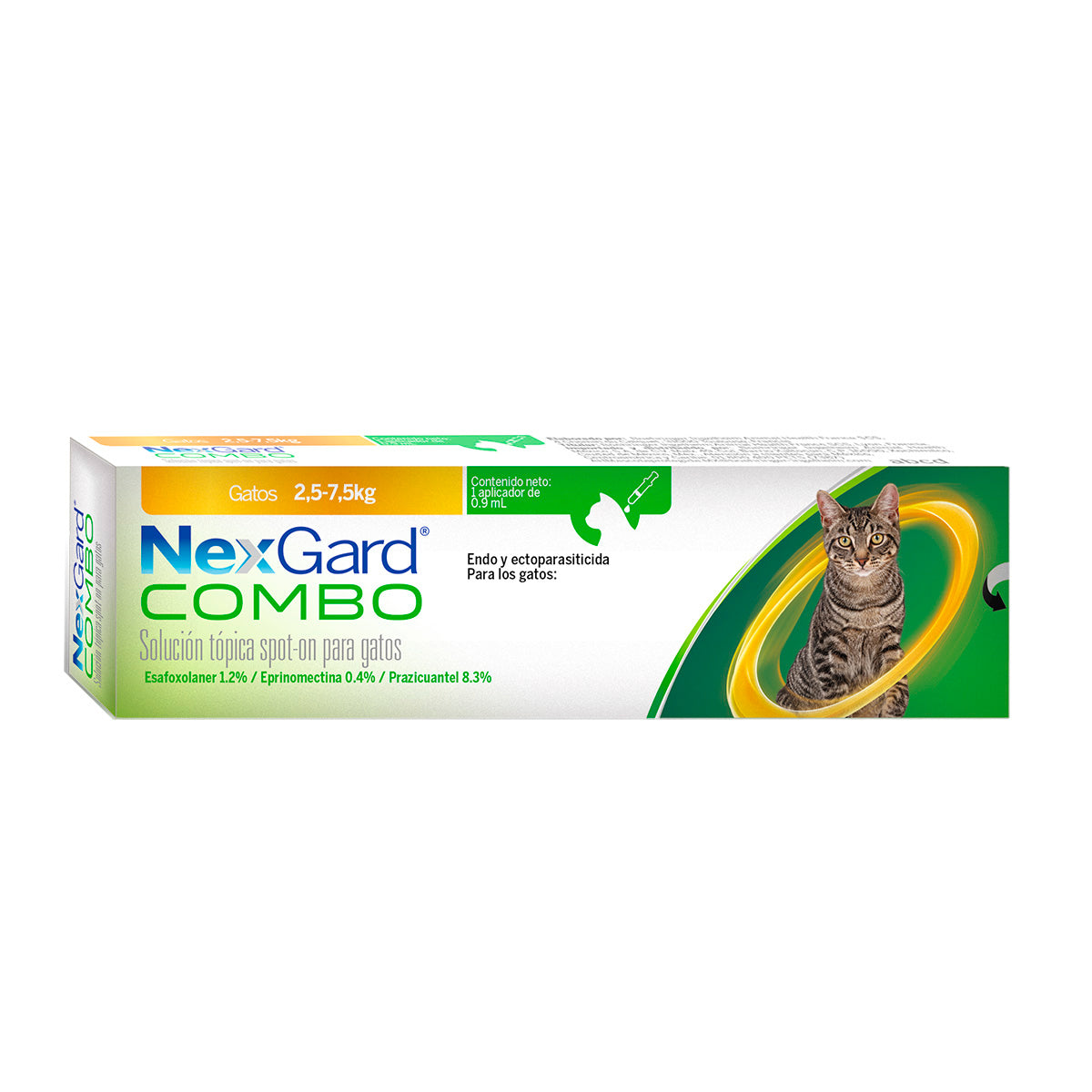NexGard Combo, desparasitante para gato de 2.5 a 7.5 kg, 1 pipeta (esafoxolaner, eprinomectina y praziquantel) | NutriPets Monterrey