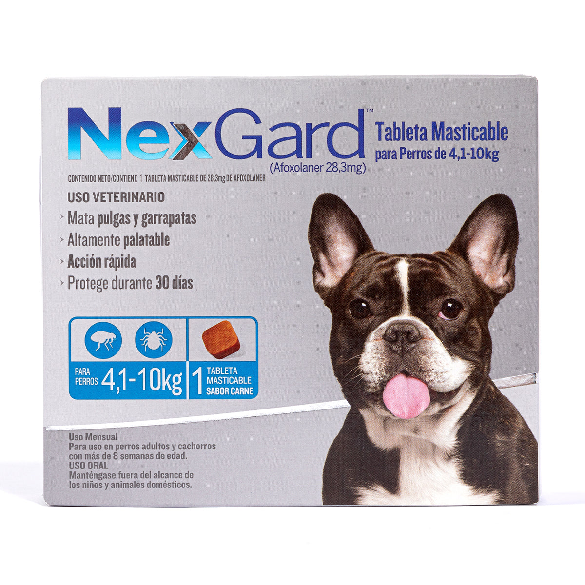 NexGard, desparasitante para perro de 4.1 a 10 kg, 1 tableta masticable (afoxolaner) | NutriPets Monterrey