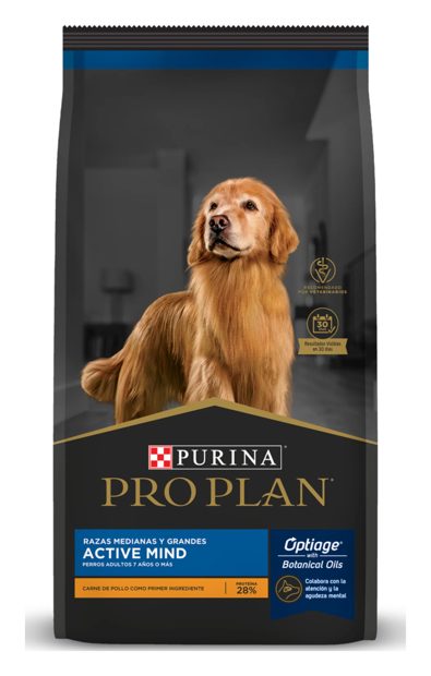 Pro Plan Active Mind Adulto 7+ Razas Medianas y Grandes Optiage Pollo – croquetas para perro Pro Plan