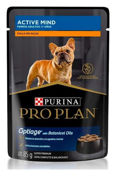 Pro Plan Sobre Active Mind Adulto 7+ Todas las Razas Optiage Pollo en Salsa – alimento húmedo para perro Pro Plan