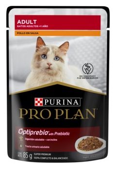 Pro Plan Sobre Gato Adulto Optiprebio Pollo en Salsa – alimento húmedo para gato Pro Plan