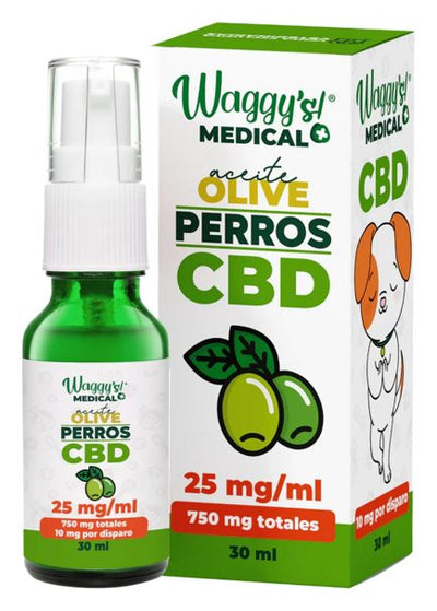Waggy's Aceite Calmante CBD Oliva Razas Medianas 750 mg – Suplemento para perro