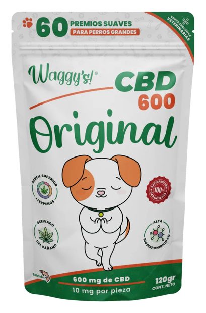 Waggy's Original Premios CBD Razas Grandes 600 mg – premios para perro Waggy's